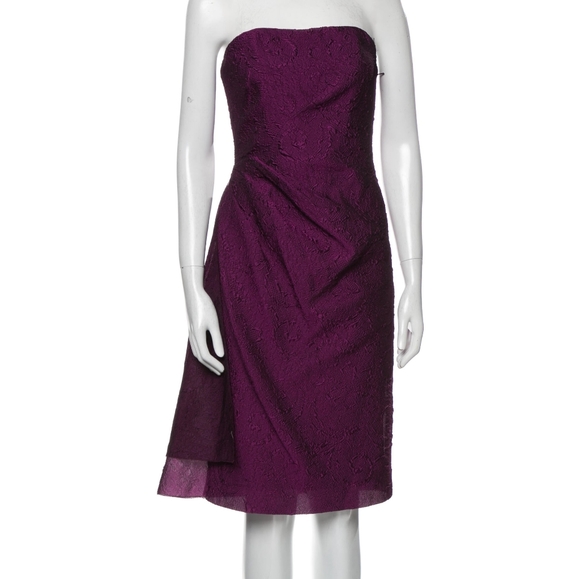 NWT Lela Rose Side Ruched Lace Dress - Picture 1 of 9